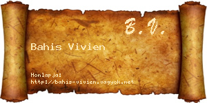 Bahis Vivien névjegykártya
